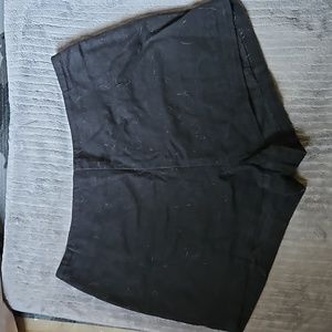 Black 100% Cotton Textured High Waist Zip Micro Shorts 6